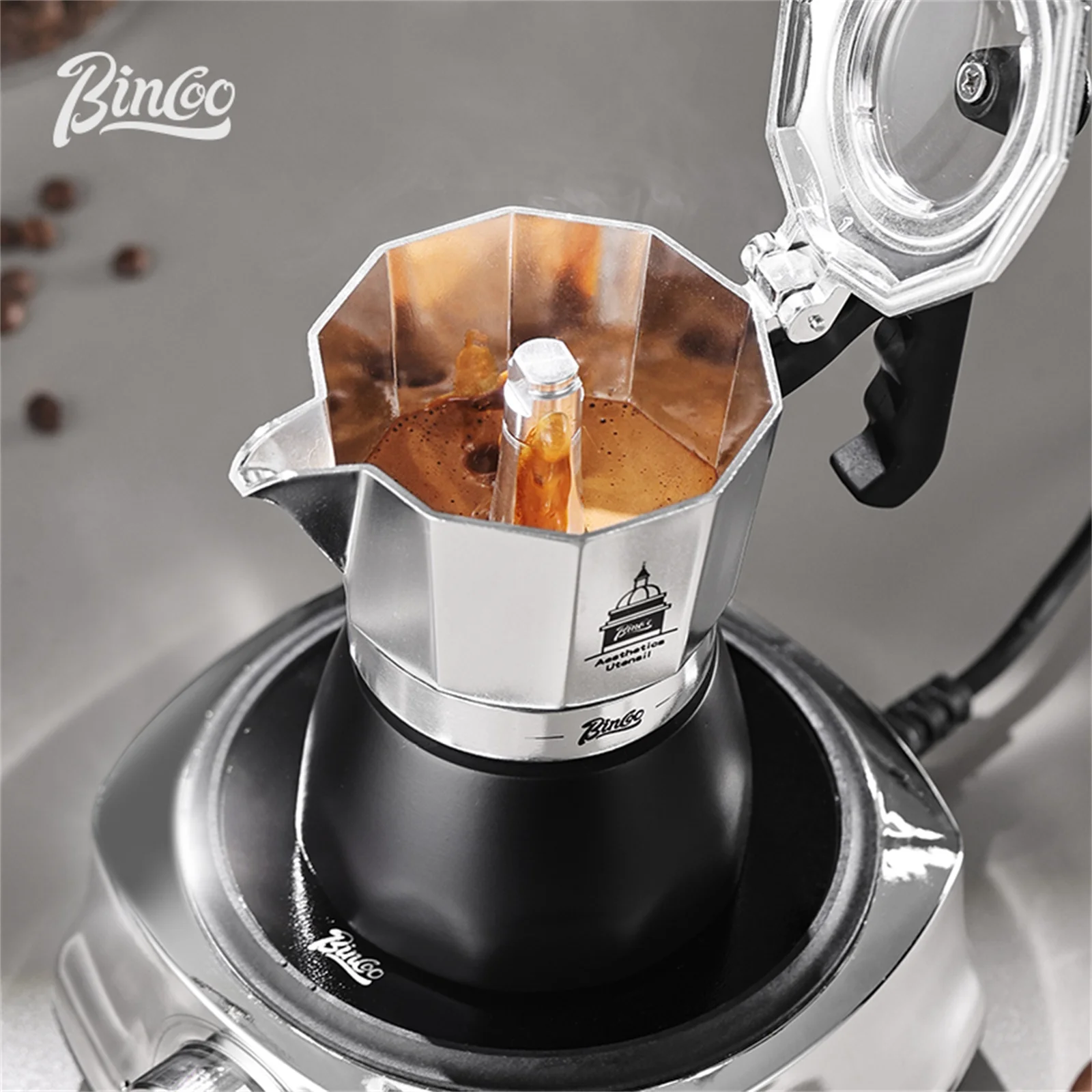 BINCOO Double Valve Moka Pot，E - Coffee Equipment For Sale recension och pris